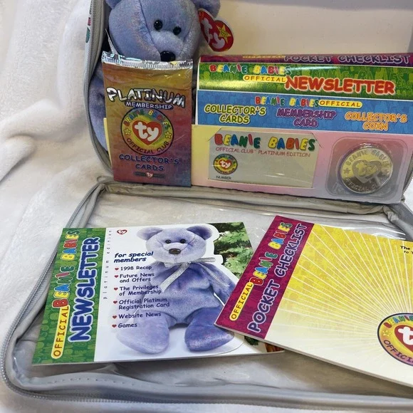 Vintage OPENED TY Beanie Babies‎ Membership Official Club Kit with Bear & Coin
